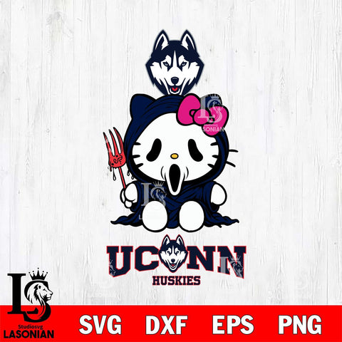 UConn Huskies Hello Kitty Horror 4 Svg Eps Dxf Png File, Digital Download