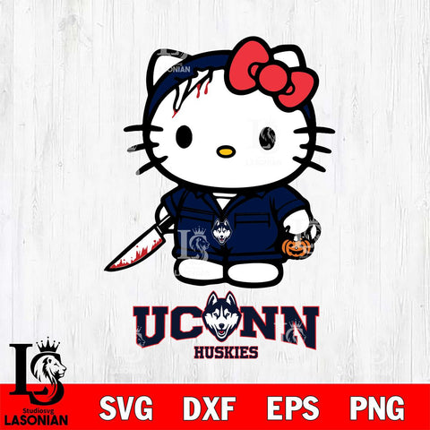 UConn Huskies Hello Kitty Horror 5 Svg Eps Dxf Png File, Digital Download