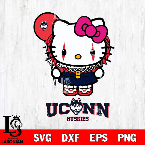 UConn Huskies Hello Kitty Horror 7 Svg Eps Dxf Png File, Digital Download