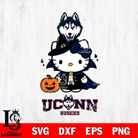 UConn Huskies Hello Kitty Horror 9 Svg Eps Dxf Png File, Digital Download
