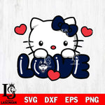 UConn Huskies Hello Kitty Love Svg Eps Dxf Png File, Digital Download, Instant Download