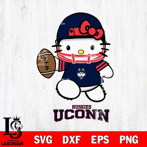 UConn Huskies Hello Kitty NCAA 4 Svg Eps Dxf Png File, Digital Download, Instant Download