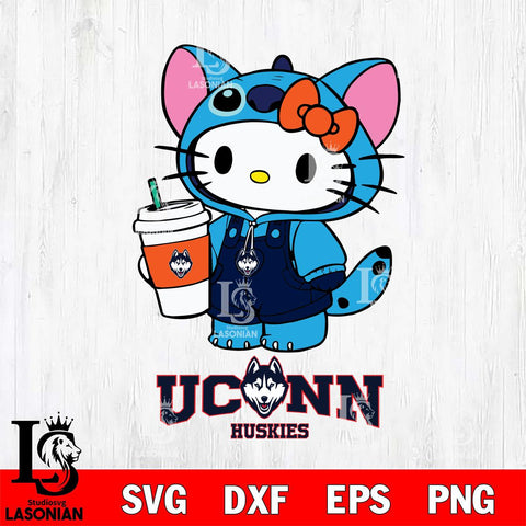 UConn Huskies Hello Kitty Stitch Svg Eps Dxf Png File, NCAA svg, Digital Download, Instant Download