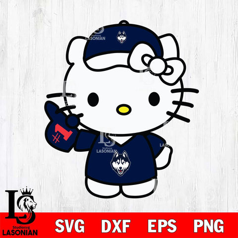 UConn Huskies Hello Kitty sport 5 Svg Eps Dxf Png File, NCAA svg, Digital Download, Instant Download