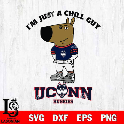 UConn Huskies I'm Just A Chill Guy Football Svg Eps Dxf Png File,NCAA Svg Files,Chill Guy svg ,Digital Download ,Instant Download, Cricut File
