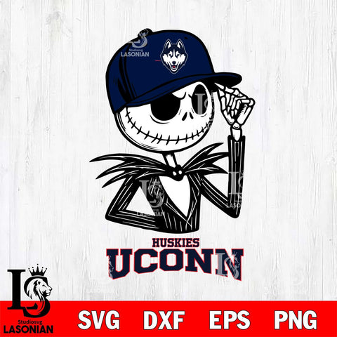 UConn Huskies Jack Skellington 3 Halloween Svg Eps Dxf Png File, NCAA svg, Digital Download, Instant Download