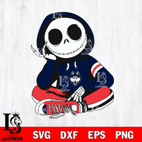 UConn Huskies Jack Skellington halloween Svg Eps Dxf Png File, NCAA svg, Digital Download, Instant Download