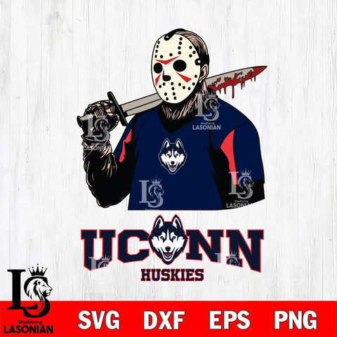 UConn Huskies Jason Voorhees 11 Svg Eps Dxf Png File, Digital Download
