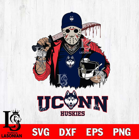 UConn Huskies Jason Voorhees 2 Svg Eps Dxf Png File, Digital Download