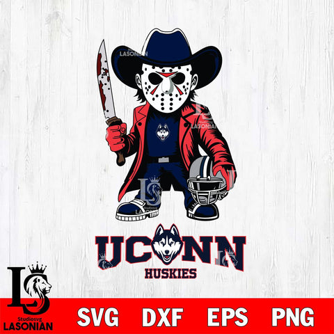 UConn Huskies Jason Voorhees 3 Svg Eps Dxf Png File, Digital Download