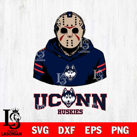 UConn Huskies Jason Voorhees 4 Svg Eps Dxf Png File, Digital Download