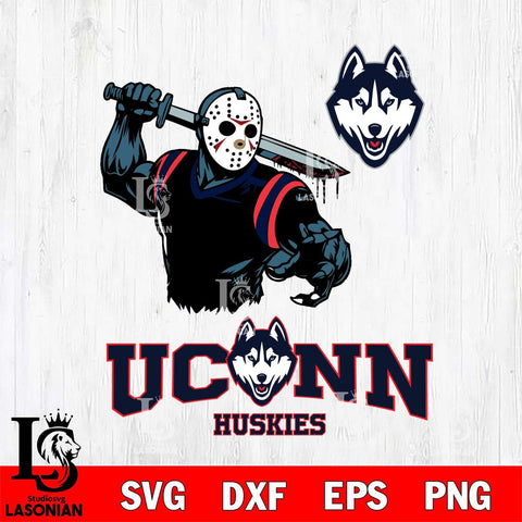 UConn Huskies Jason Voorhees 5 Svg Eps Dxf Png File, Digital Download