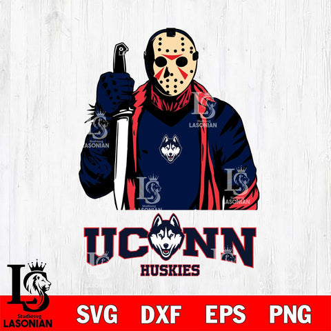 UConn Huskies Jason Voorhees 6 Svg Eps Dxf Png File, Digital Download