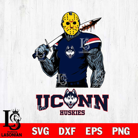 UConn Huskies Jason Voorhees 7 Svg Eps Dxf Png File, Digital Download