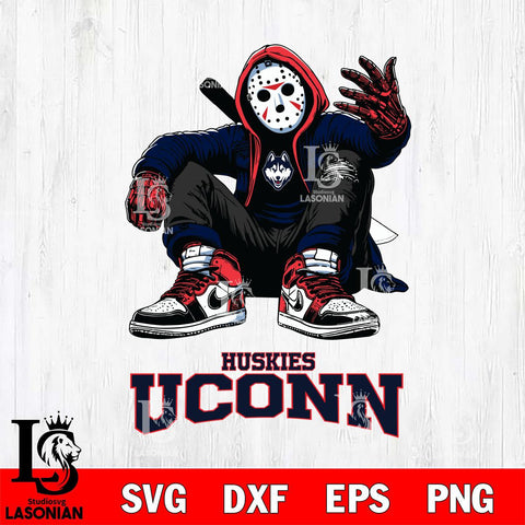 UConn Huskies Jason Voorhees Halloween SVG Svg Eps Dxf Png File, Digital Download, Instant Download