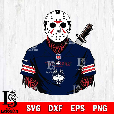 UConn Huskies Jason Voorhees Horror 4 Svg Eps Dxf Png File, NCAA svg, Digital Download, Instant Download