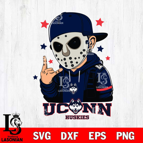 UConn Huskies Jason Voorhees Horror 9 Svg Eps Dxf Png File, NCAA svg, Digital Download, Instant Download