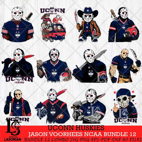 UConn Huskies Jason Voorhees Horror Bundle 12 SVG Eps Dxf Png File, bundle NCAA svg, Digital Download, Instant Download
