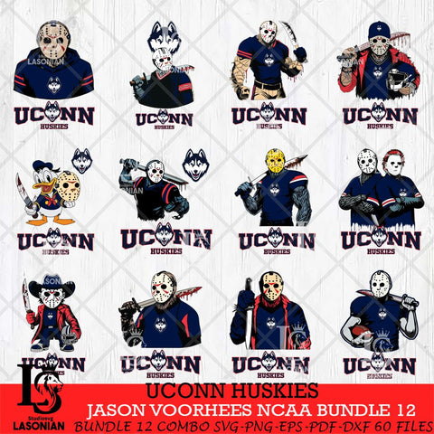 UConn Huskies Jason Voorhees NCAA Bundle 12 SVG Svg Eps Dxf Png File, Digital Download