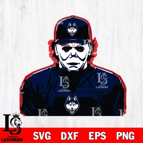 UConn Huskies Michael Myers Horror Halloween Svg Eps Dxf Png File, NCAA svg, Digital Download, Instant Download