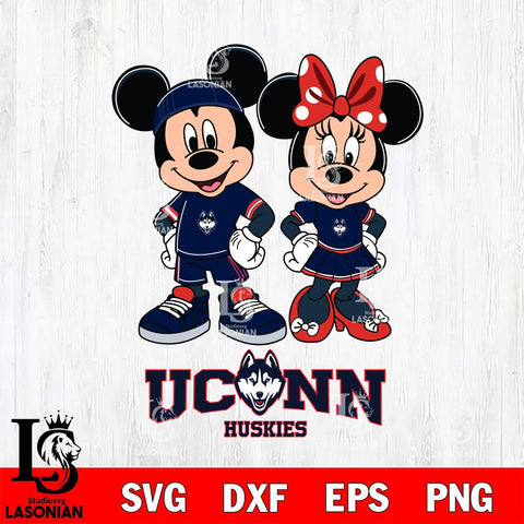 UConn Huskies Mickey And Minnie Rugby Svg Eps Dxf Png File, NCAA svg , Digital Download , Instant Download, Cricut File