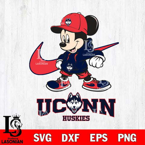UConn Huskies Mickey Mouse NIKE, Svg Eps Dxf Png File, Digital Download