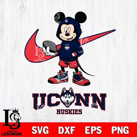 UConn Huskies Mikey Mouse Disney NIKE, Svg Eps Dxf Png File, Digital Download