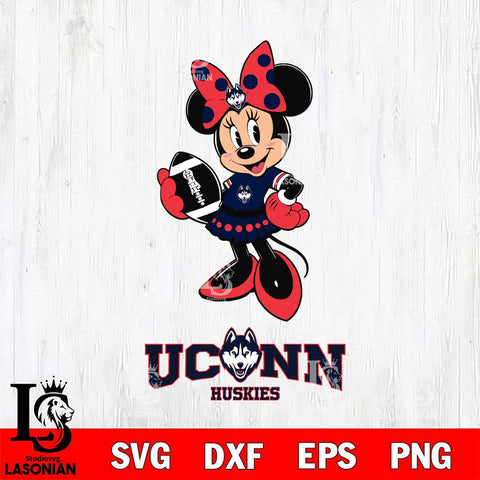 UConn Huskies Minnie Mouse, Svg Eps Dxf Png File, Digital Download