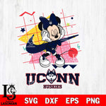 UConn Huskies Minnie Mouse Dancing SVG DXF EPS PNG FILE, NCAA File Cut,Digital Download,Instant Download