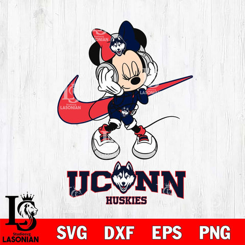 UConn Huskies Minnie Mouse Dancing NIKE, Svg Eps Dxf Png File, Digital Download