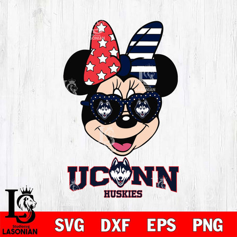 UConn Huskies Minnie Mouse Love 2, Svg Eps Dxf Png File, Digital Download