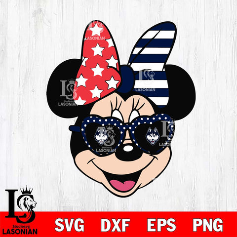 UConn Huskies Minnie Mouse Love Svg Eps Dxf Png File, NCAA svg, Digital Download, Instant Download