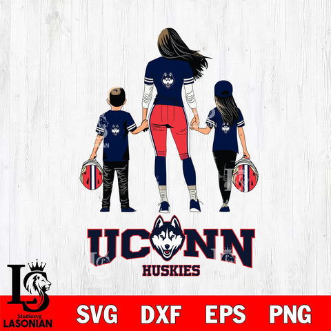 UConn Huskies Mother and son Rugby SVG DXF EPS PNG FILE,NCAA SVG, Father day Digital Download,Instant Download, Silhouette