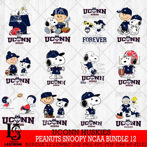 UConn Huskies Peanuts Snoopy Player NCAA Bundle 12 SVG DXF EPS PNG FILE,Snoopy File Cut, bundle NCAA Digital Download,Instant Download, Silhouette