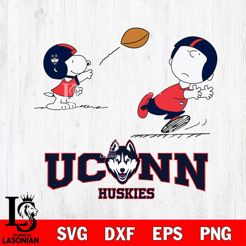 UConn Huskies Peanuts play football SVG DXF EPS PNG FILE,Snoopy File Cut, NCAA Digital Download,Instant Download,Christmas Silhouette