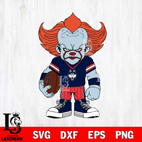 UConn Huskies Pennywise Horror Sport 11 Svg Eps Dxf Png File, Digital Download