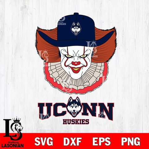 UConn Huskies Pennywise Horror Sport 12 Svg Eps Dxf Png File, Digital Download