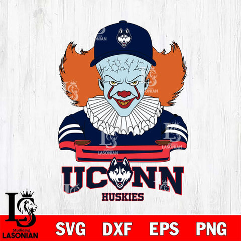 UConn Huskies Pennywise Horror Sport 2 Svg Eps Dxf Png File, Digital Download
