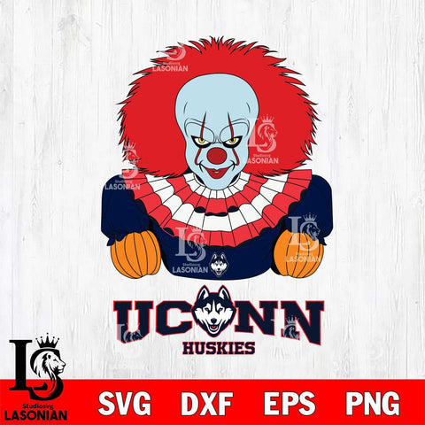 UConn Huskies Pennywise Horror Sport 3 Svg Eps Dxf Png File, Digital Download