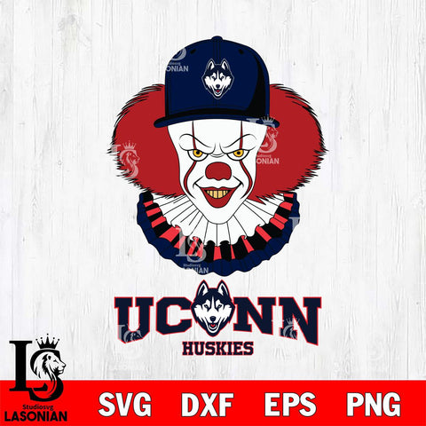UConn Huskies Pennywise Horror Sport 4 Svg Eps Dxf Png File, Digital Download