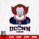 UConn Huskies Pennywise Horror Sport 5 Svg Eps Dxf Png File, Digital Download