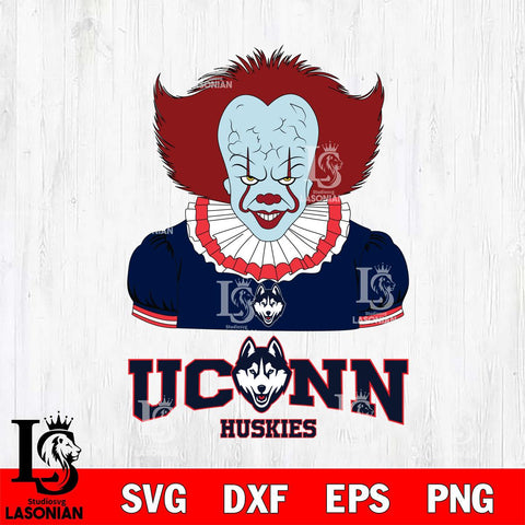 UConn Huskies Pennywise Horror Sport 5 Svg Eps Dxf Png File, Digital Download