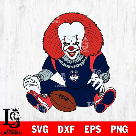 UConn Huskies Pennywise Horror Sport 6 Svg Eps Dxf Png File, Digital Download