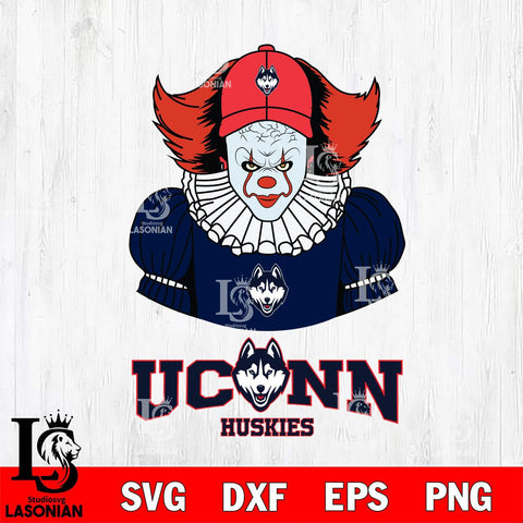 UConn Huskies Pennywise Horror Sport 7 Svg Eps Dxf Png File, Digital Download