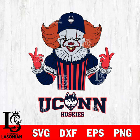 UConn Huskies Pennywise Horror Sport 8 Svg Eps Dxf Png File, Digital Download