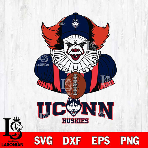 UConn Huskies Pennywise Horror Sport 9 Svg Eps Dxf Png File, Digital Download