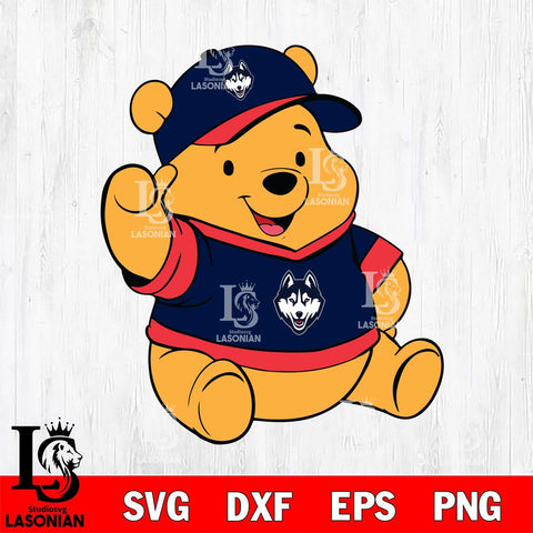 UConn Huskies Pooh Bear Svg Eps Dxf Png File, NCAA svg, Digital Download, Instant Download
