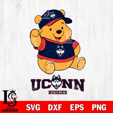 UConn Huskies Pooh Bear Disney, Svg Eps Dxf Png File, Digital Download