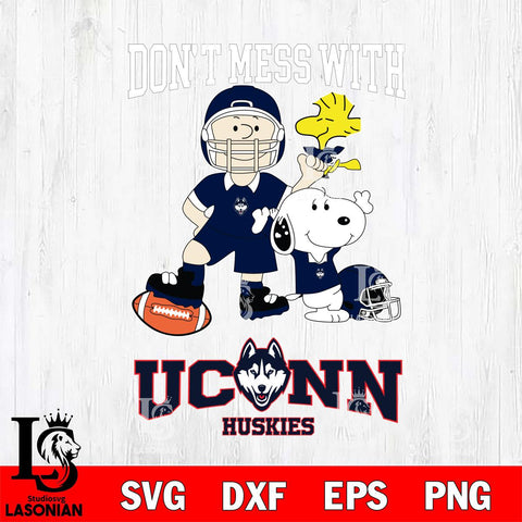 UConn Huskies Snoopy Dont mess with SVG DXF EPS PNG FILE,Snoopy File Cut, NCAA Digital Download,Instant Download,Christmas Silhouette