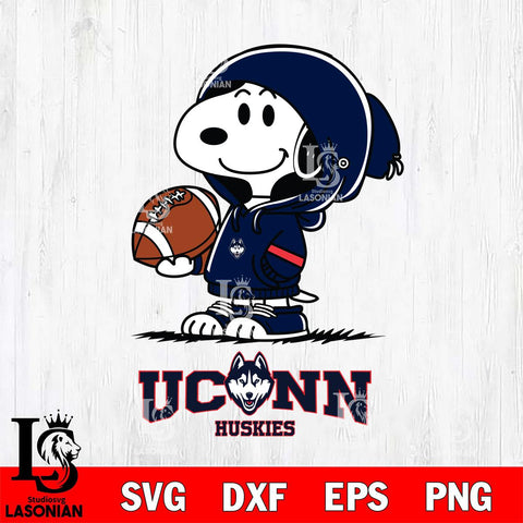 UConn Huskies Snoopy Football Svg Eps Dxf Png File, NCAA svg , Digital Download , Instant Download, Cricut File